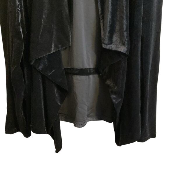 Jules & Leopold Open Jacket Women's Large Black Velvet Long Sleeve Asymmetrical - Picture 8 of 13